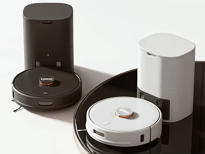 Smart Robot Vacuums With Black And White Models And Intelligent Cleaning Technology 3d model