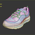 White Sports Sneakers With Mesh Upper And Comfortable Cushioned Sole Design