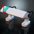 White Medical Device With Green Stripe Red Component White Stand And Black Cable