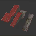 Gray Textured Concrete Scene Components With Rectangular Shapes And Various Sizes