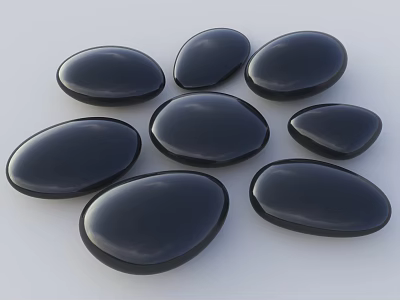 Modern Pebble Stool Black Pebble Stone Stool Landscape Pebble Square Stone Stool 3d model