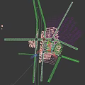 Aerial View Planning of Modern Urban Area with High rise Buildings and Green Spaces