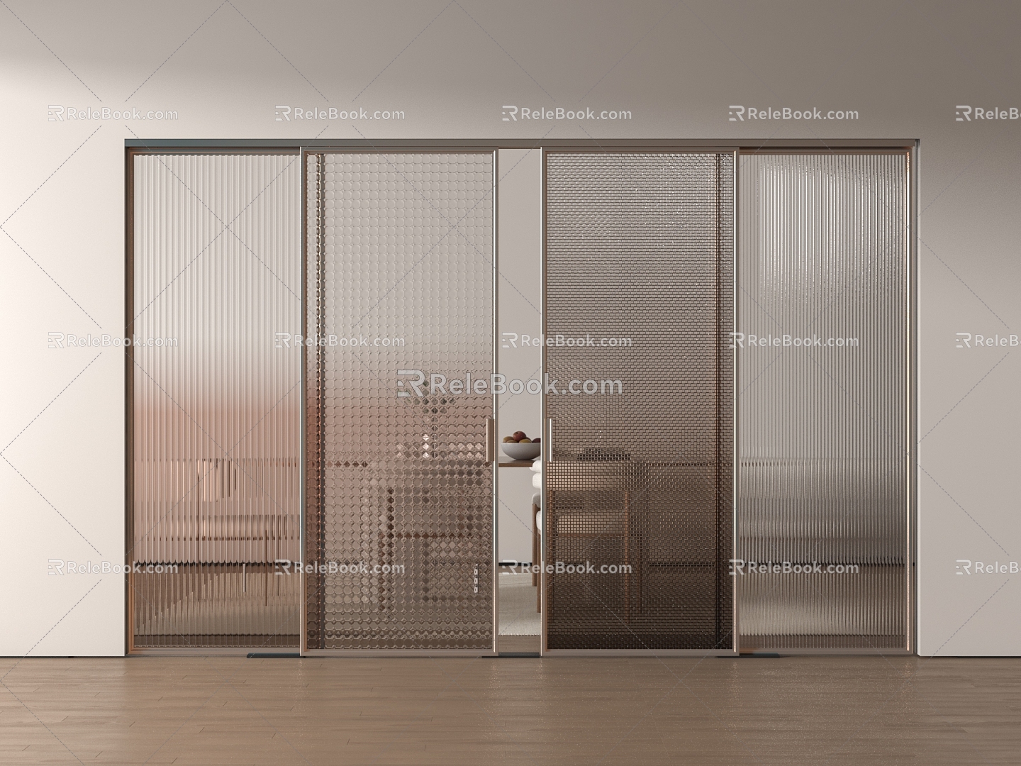 Modern sliding door Changhong glass door glass door glass sliding door 3d model