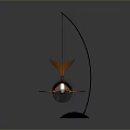 Whale Shaped Orange Lighting Combination With Curved Stand And Illuminated Design