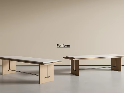 Poliform Modern Bar Stools With Wooden Frame And White Sleek Top Design 3d model