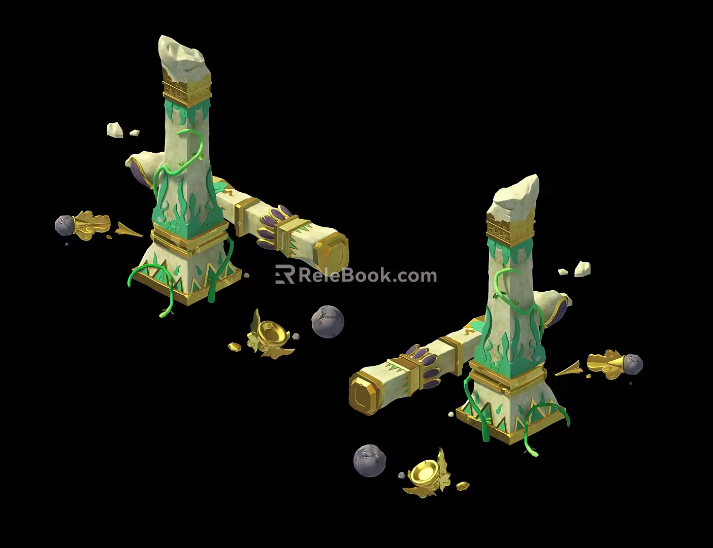 The cloud column of modern column destruction 3d model