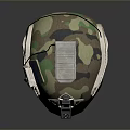 Tactical Military Helmet With Camouflage Pattern Top Mounted Attachments And Side Components 3d model