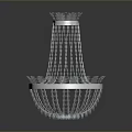 Elegant Crystal Chandelier Design With Hanging Beads And Reflective Surface 3d model