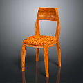 Modern Wooden Leisure Chair With Woven Seat And Natural Wood Grain