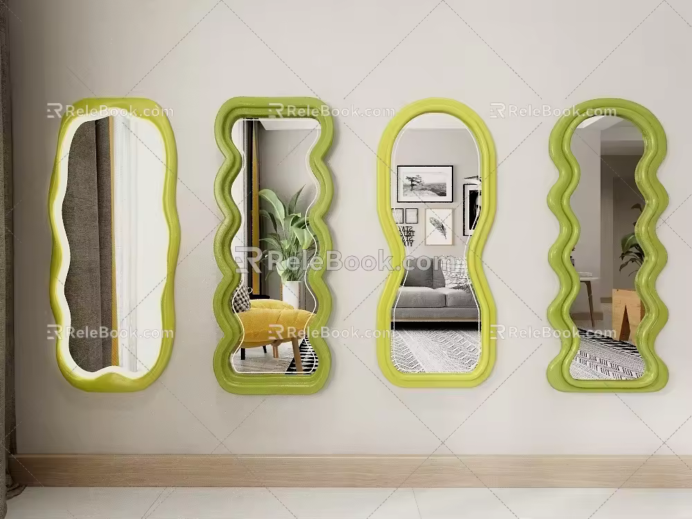 Irregular Mirror Decorative Mirror Floor Mirror Full-length Mirror Fitting Mirror Internet-red Mirror 3d model