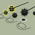 Different Types of Spiked Ball And Chain Weapons With Various Styles
