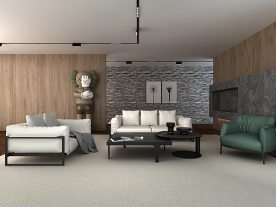 Italian Minimalist Living Room Sofa 3d model