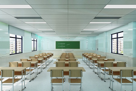 modern classroom 3d model