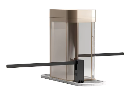 Public Facility Modern Turnstile With Metallic Casing Glass Panels And Black Barriers For Entry Control 3d model