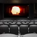 Modern Cinema Interior Design With Rows Of Comfortable Seats And Stylish Lighting