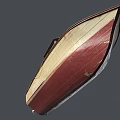 Classic Wooden Yacht With Red And White Hull And Open Cabin Design