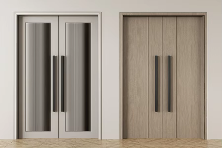 Modern Double Door Double Door Wooden Door Swing Door Banquet Hall Swing Door Hotel Swing Door 3d model