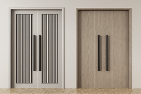 Modern Double Door Double Door Wooden Door Swing Door Banquet Hall Swing Door Hotel Swing Door 3d model