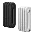 Black and White Decorative Cast Iron Radiators with Intricate Carved Patterns
