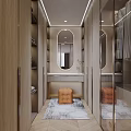 Modern Luxury Bedroom Interior With Upholstered Bed Pendant Lights Nightstands And Textured Rug