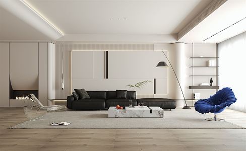 modern living room 3d model