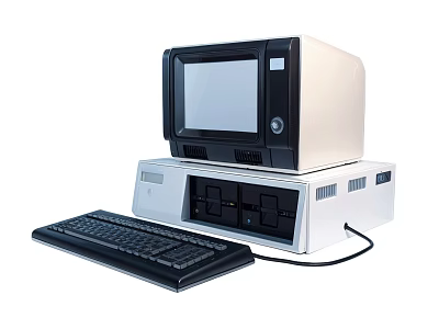 Vintage Office Desktop Computer Featuring Monitor Keyboard And Classic Design 3d model