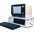 Vintage Office Desktop Computer Featuring Monitor Keyboard And Classic Design