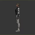 Game Movie Character Wearing Green Tactical Vest And White Combat Pants With Black Gloves