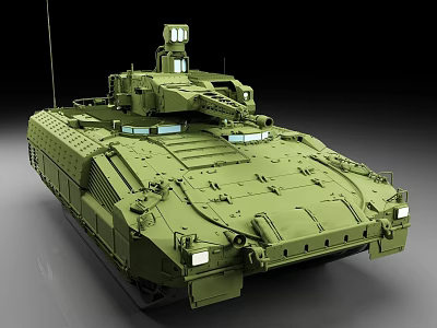 Green Military Armored Tank With Turret Antenna And Modern Robust Design Features 3d model