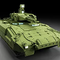 Green Military Armored Tank With Turret Antenna And Modern Robust Design Features