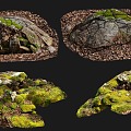 Modern Stone Moss Stone Moss Stone Moss Ground Weathered Stone Natural Stone Forest Ground Dead Wood Leaf Stone Forest Stone 3d model