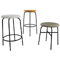 Modern Bar Stools With Metal Frame And Round Seats In Various Colors