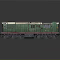 Green White Train Locomotive Model With Metal Body And Cab Windows