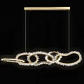 Luxury Modern Hanging Chandelier with Geometric Rings and Crystal Accents
