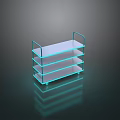 Modern Four Tier Glass Shelf with Metal Frame for Home Office Storage