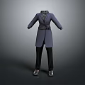 Fashionable Long Coat With Belted Design Turtleneck Top Black Trousers Leather Shoes Outfit
