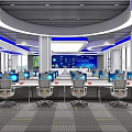 Modern Monitoring Room Interior Design With Control Consoles Multiple Displays Ergonomic Chairs