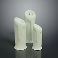 Modern Minimalist Decorative Ornament Set of Three White Candle Shaped Pieces for Home Decor