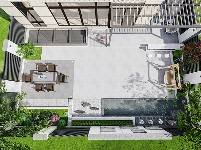 Modern Courtyard Garden model