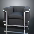 Modern Gray Accent Chair with Metal Frame and Comfortable Cushion Design
