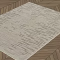 Modern Square Carpet With Textured Pattern On Herringbone Wooden Floor