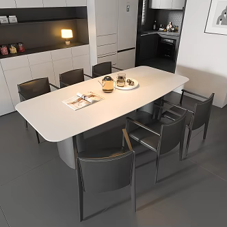 Dining Table and Chair Minimalist Dining Table and Chair Marble Dining Table and Chair Dining Table Island Table 3d model