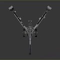 Historical Wheeled Cannon Weapon With Metal Barrel And Carriage Structure