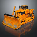 Yellow Heavy Duty Bulldozer With Tracked Undercarriage And Front Blade