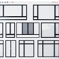 Black Window Frames With Various Designs And Multiple Structural Styles 3d model