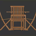 Foldable Wooden Dining Table With Six Chairs And Grid Pattern Surface For Outdoor Use