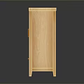 Wooden Cabinet With Double Doors Single Drawer Light Wood Finish And Metal Handles