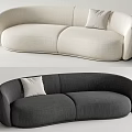 Modern Curved Design Two-Seater Sofa With Light And Dark Color Options And Accent Pillow
