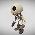 Cartoon Skeleton Game Movie Character With Big Black Eyes Brown Boots And Gloves