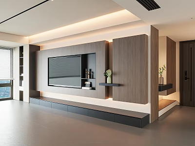 Modern TV background wall Italian background wall porch shoe cabinet 3d model